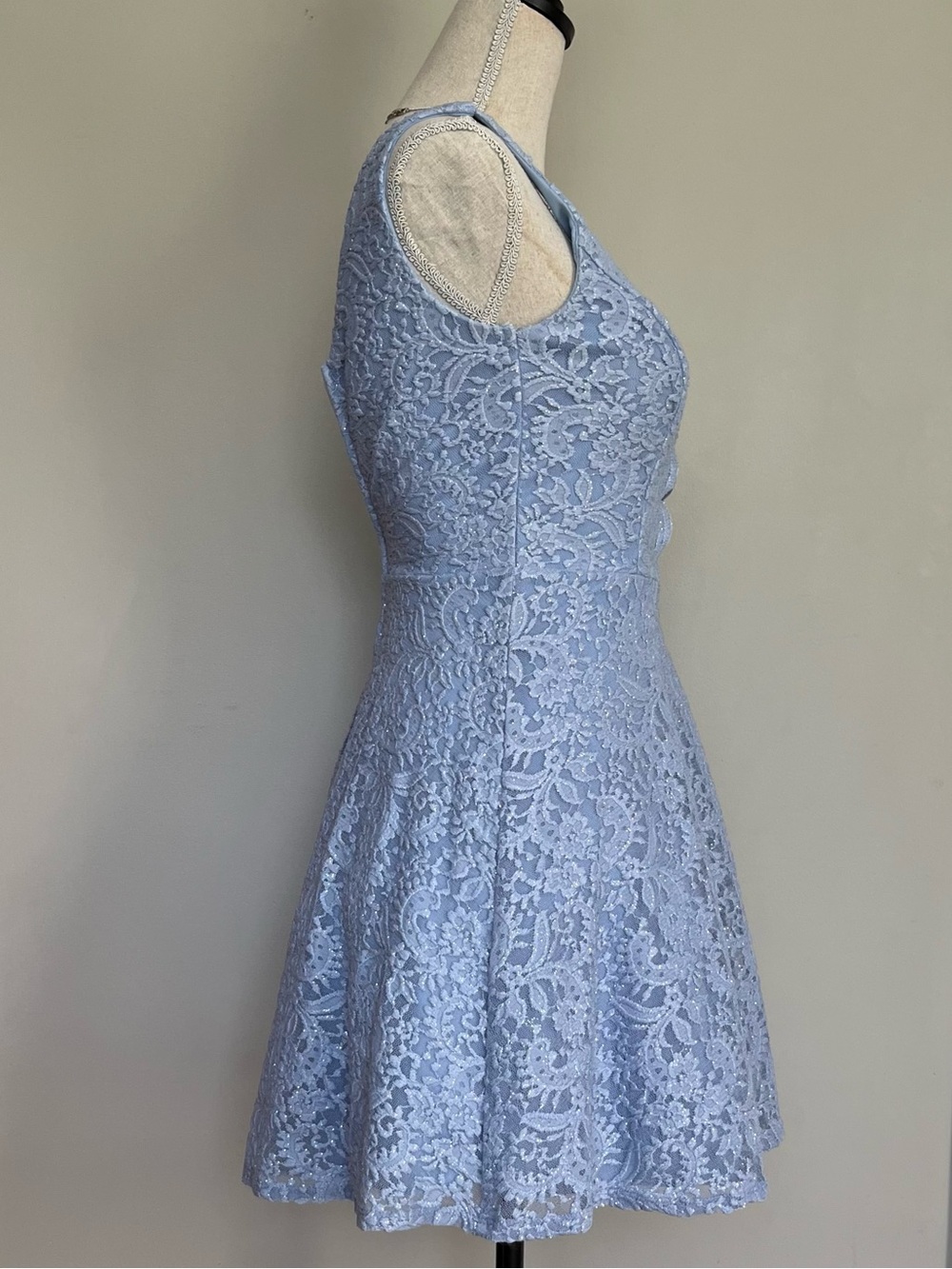 City Studio Sky Blue Lace Fit & Flare Mini Dress - Picture 5 of 10